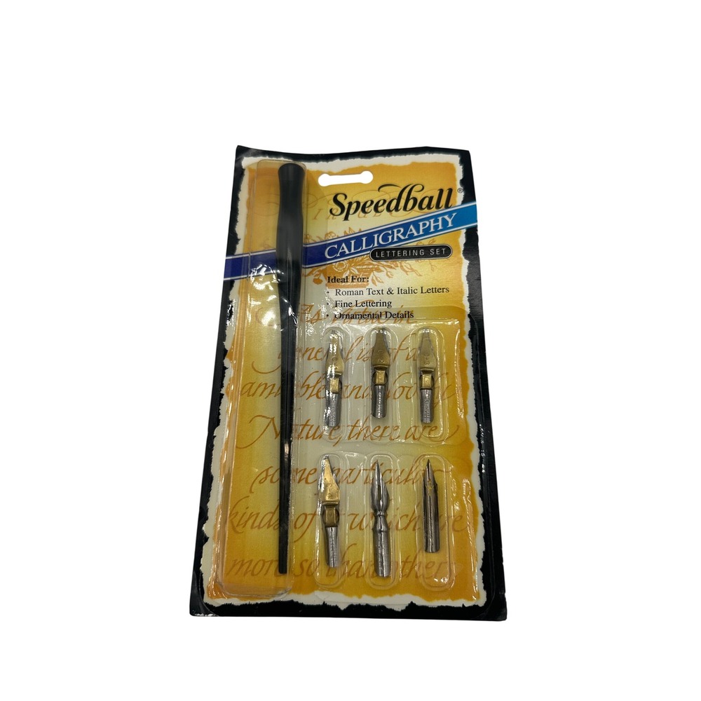 Speedball Calligraphy Lettering Set 5 Nibs Pen Holder Ideal for Roman Italic
